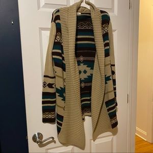 Tobi tribal print oversized cardigan sweater. Size small.